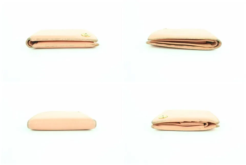 Chanel Caviar Pink Button Line Compact Bifold Wallet 857005