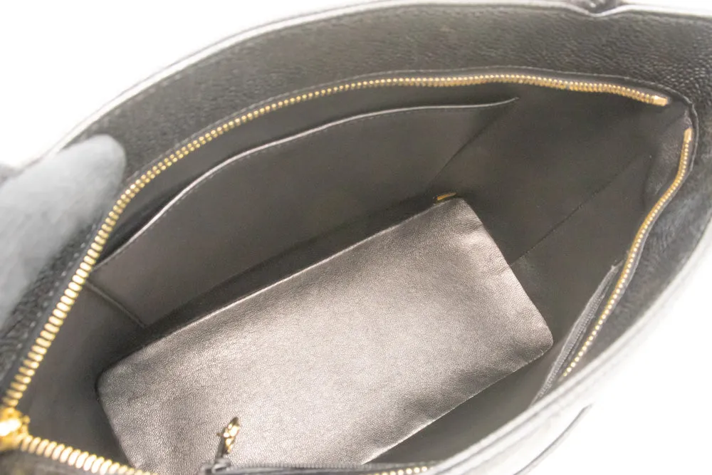 CHANEL Gold Medallion Caviar Shoulder Bag Grand Shopping Tote Bk n47