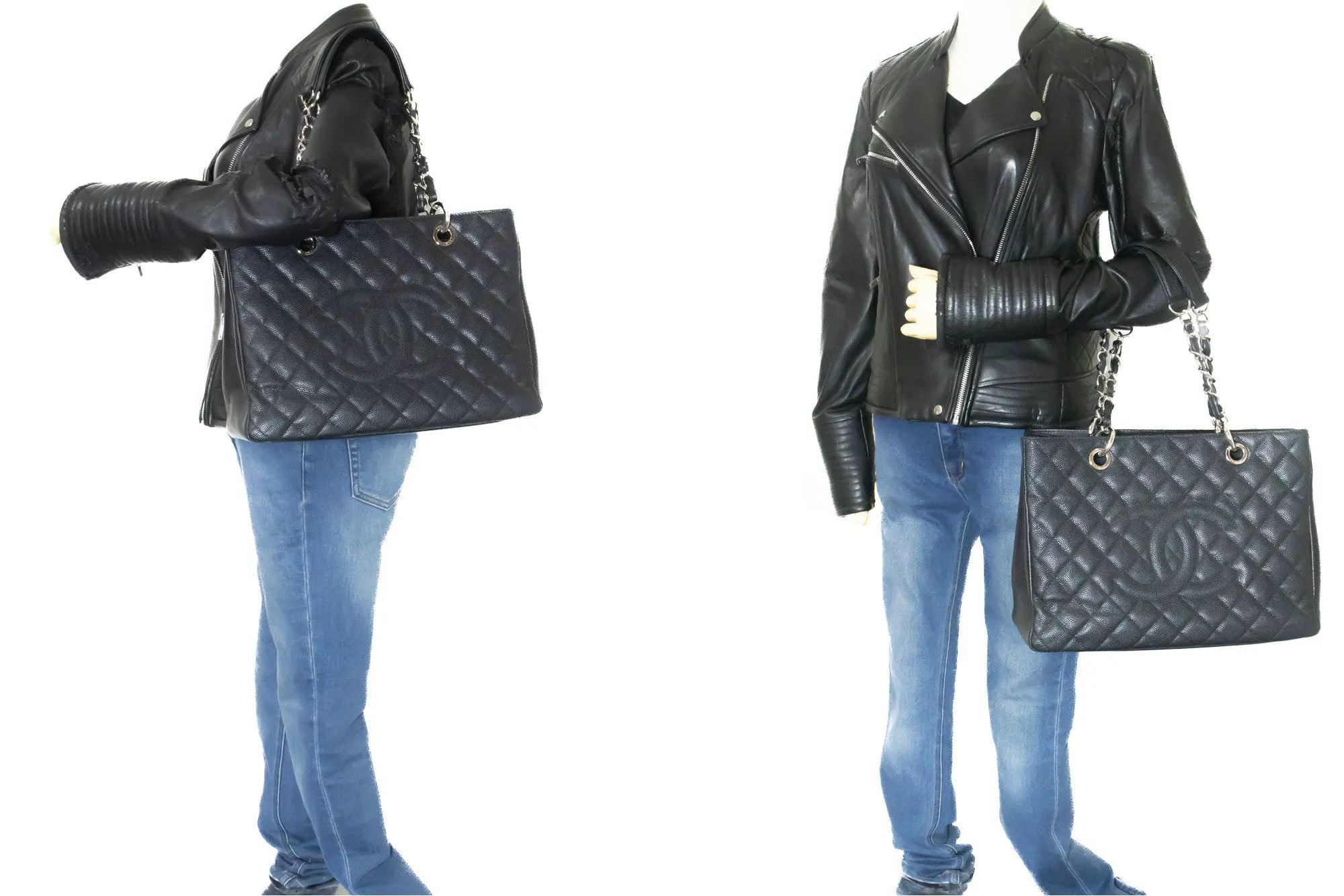 CHANEL Grained Calfskin GST Grand Shopping Tote Chain Shoulder Bag p25
