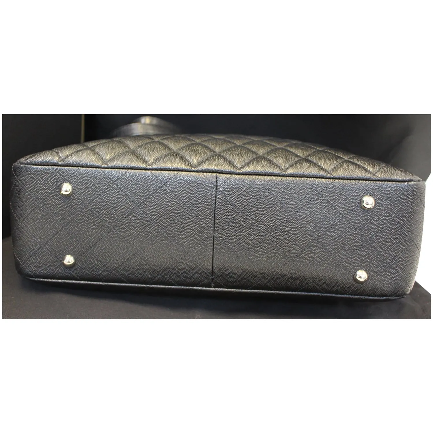 CHANEL Large Classic Caviar Leather Tote Shoulder Bag Black