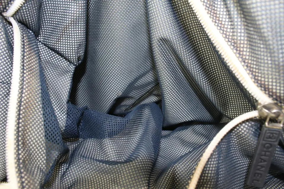 Chanel Navy Blue Stripe Sports Line Duffle Tote bag 929c98
