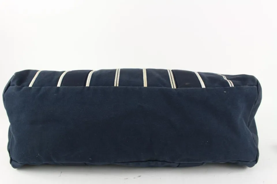 Chanel Navy Blue Stripe Sports Line Duffle Tote bag 929c98