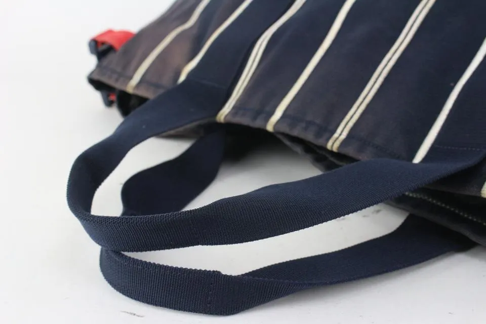 Chanel Navy Blue Stripe Sports Line Duffle Tote bag 929c98