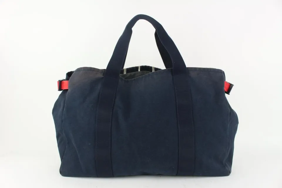 Chanel Navy Blue Stripe Sports Line Duffle Tote bag 929c98