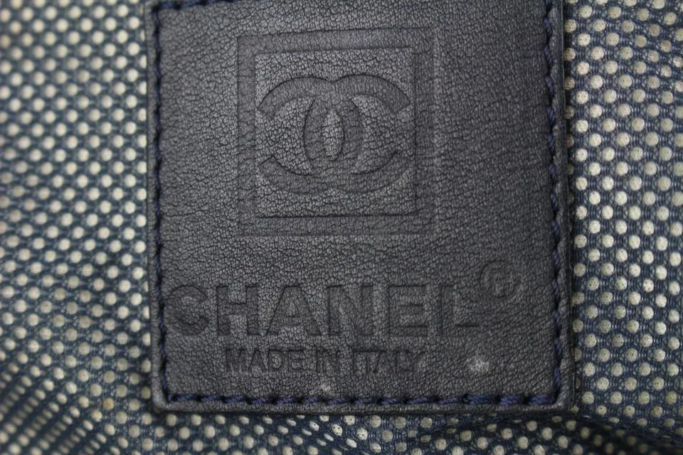 Chanel Navy Blue Stripe Sports Line Duffle Tote bag 929c98