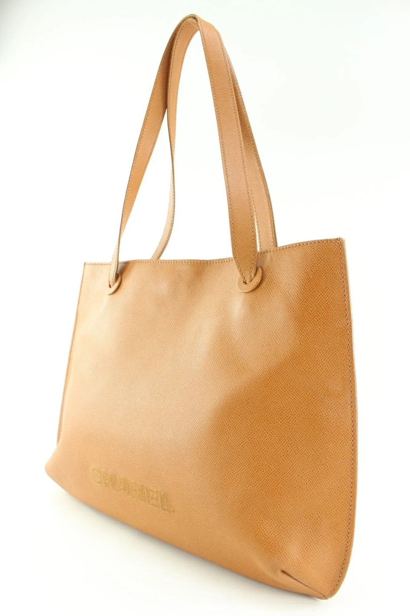 Chanel Sesame Brown Tan Caviar Leather Shoulder Bag Tote 1C0502