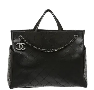 Chanel Small Shopping Tote Bag Black SHW