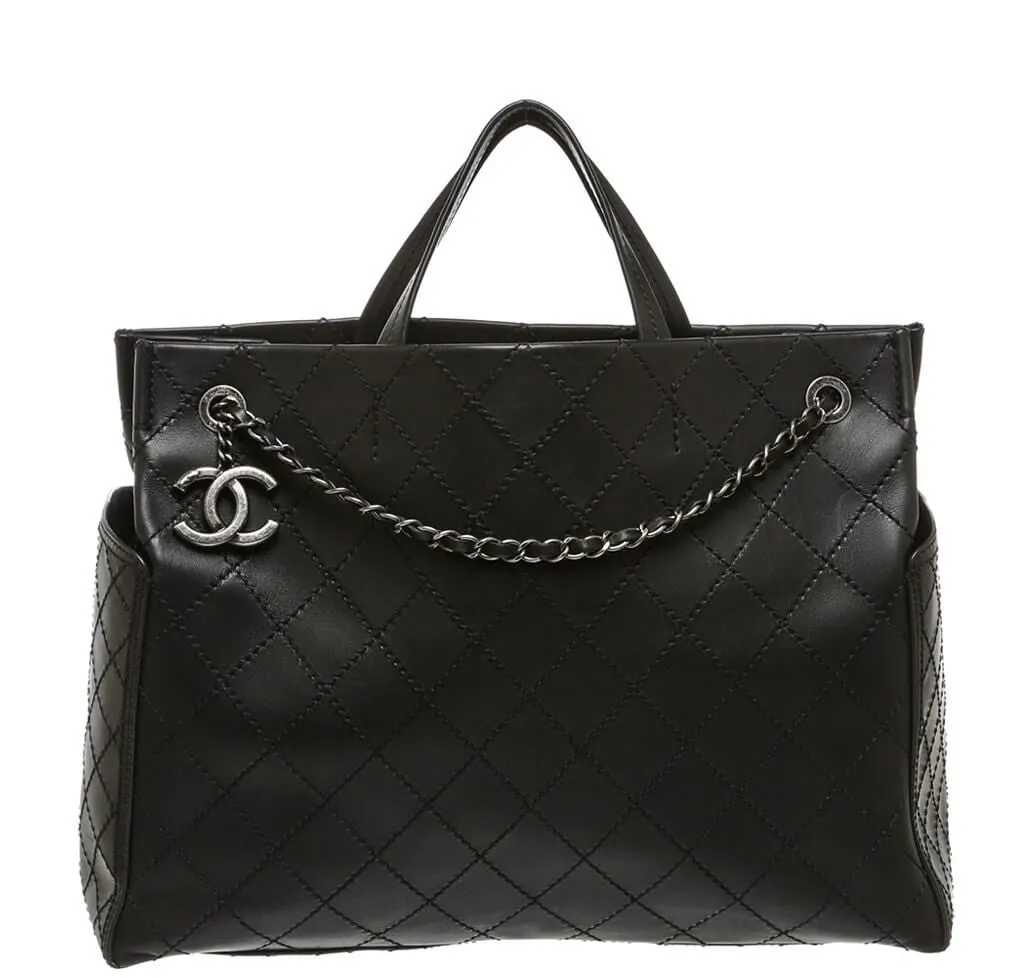 Chanel Small Shopping Tote Bag Black SHW