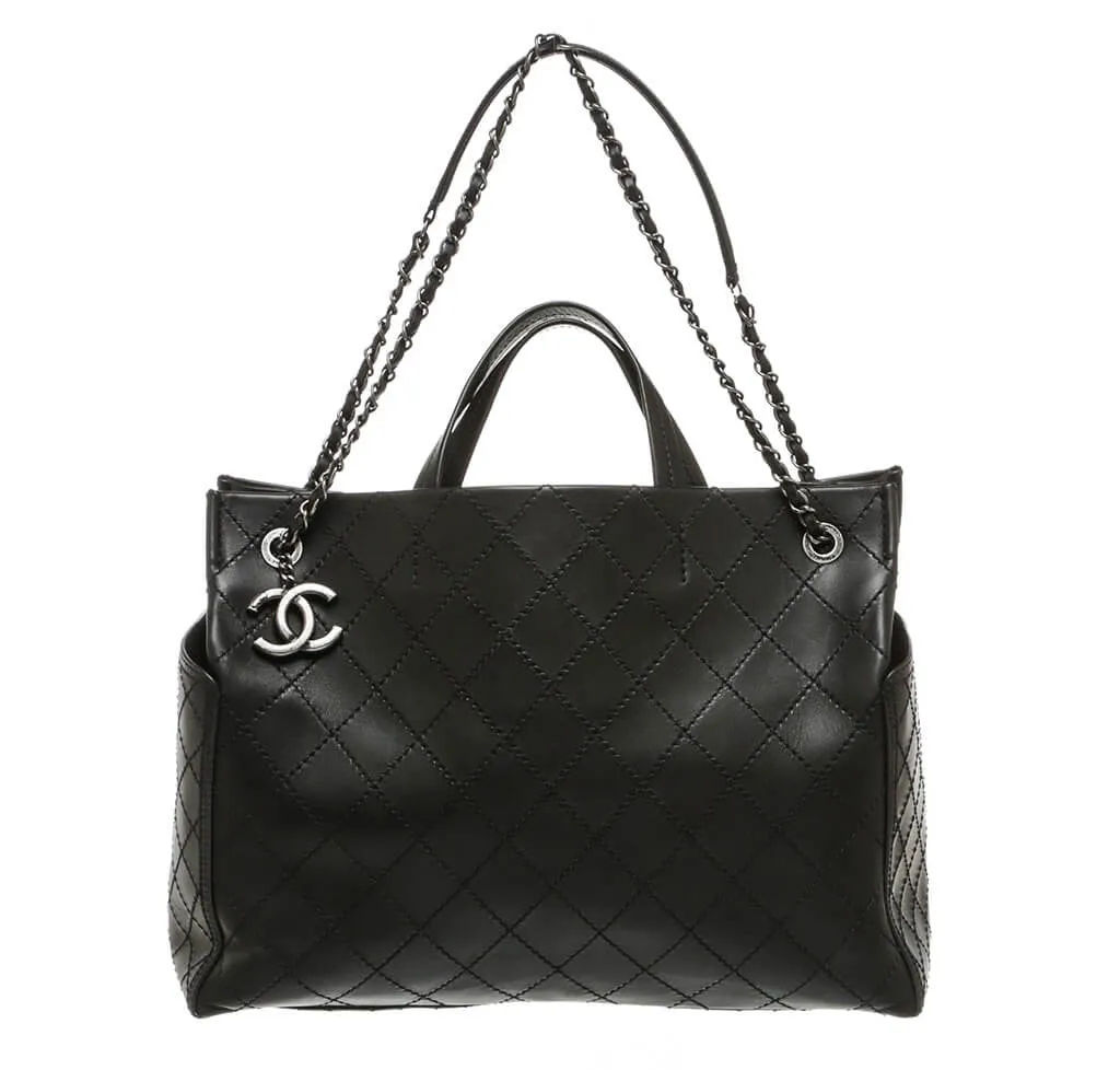 Chanel Small Shopping Tote Bag Black SHW