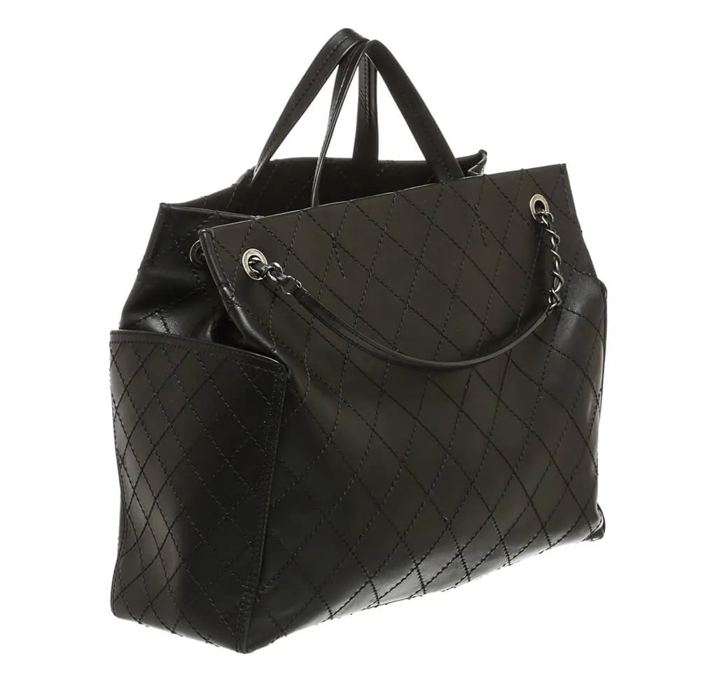 Chanel Small Shopping Tote Bag Black SHW