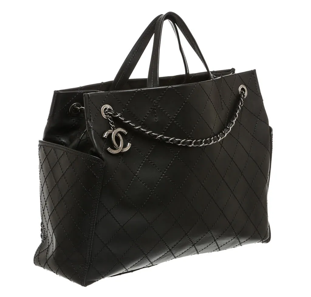 Chanel Small Shopping Tote Bag Black SHW
