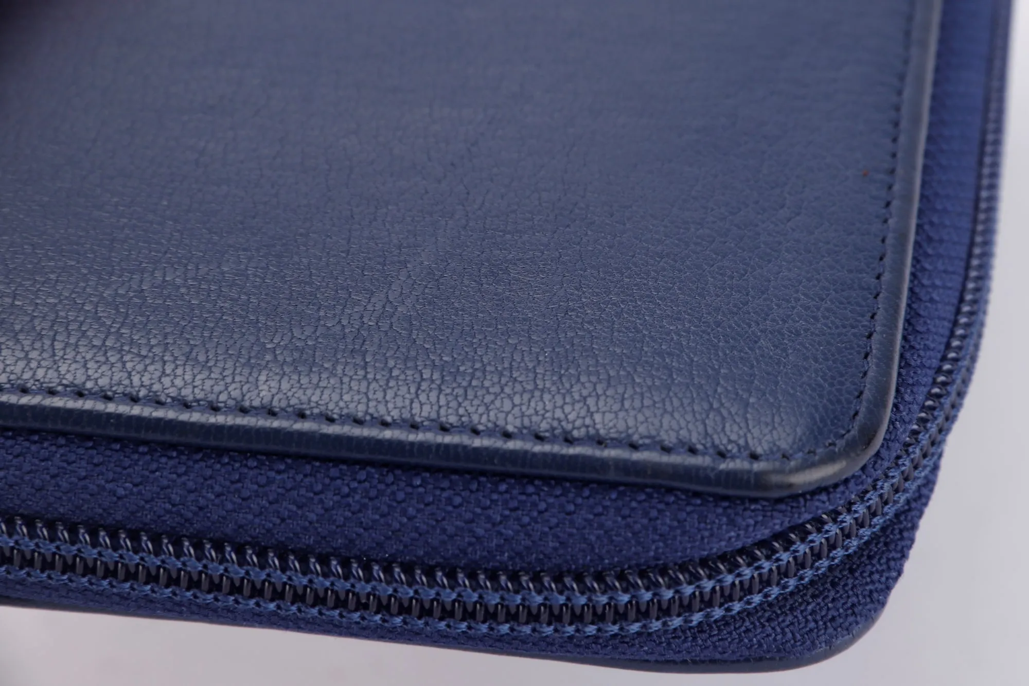 Chanel Timeless Blue Color Calf Leather Long Zippy Wallet (2282xxxx), with Card, no Dust Cover & Box