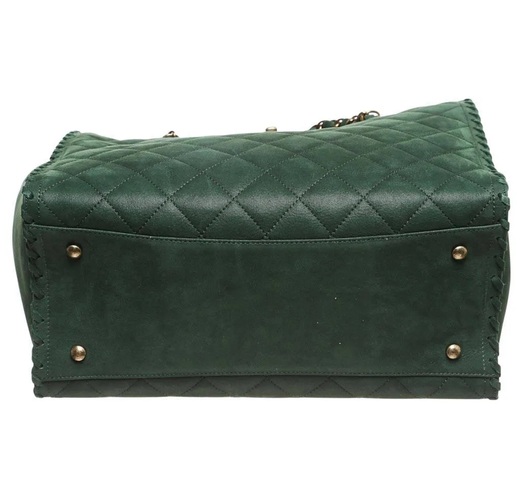 Chanel Whipstitch Tote Bag Green