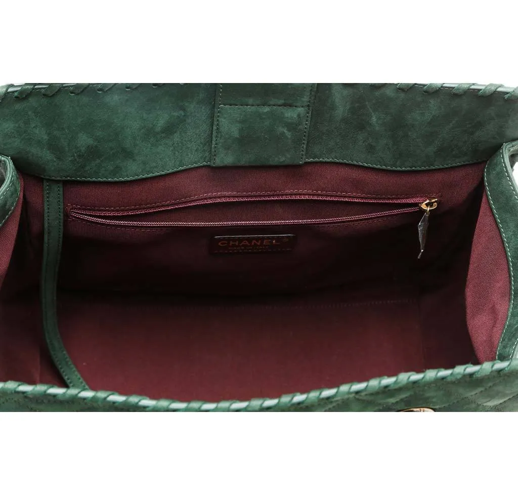 Chanel Whipstitch Tote Bag Green