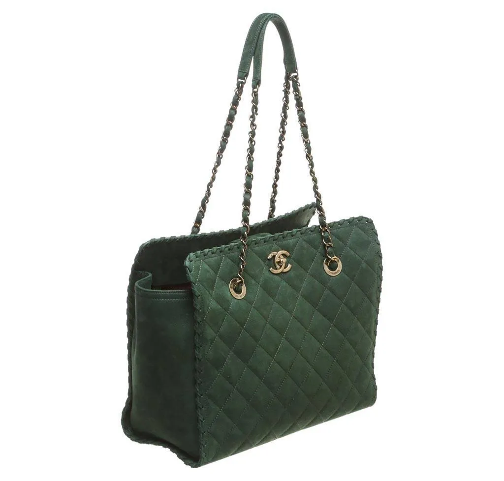 Chanel Whipstitch Tote Bag Green