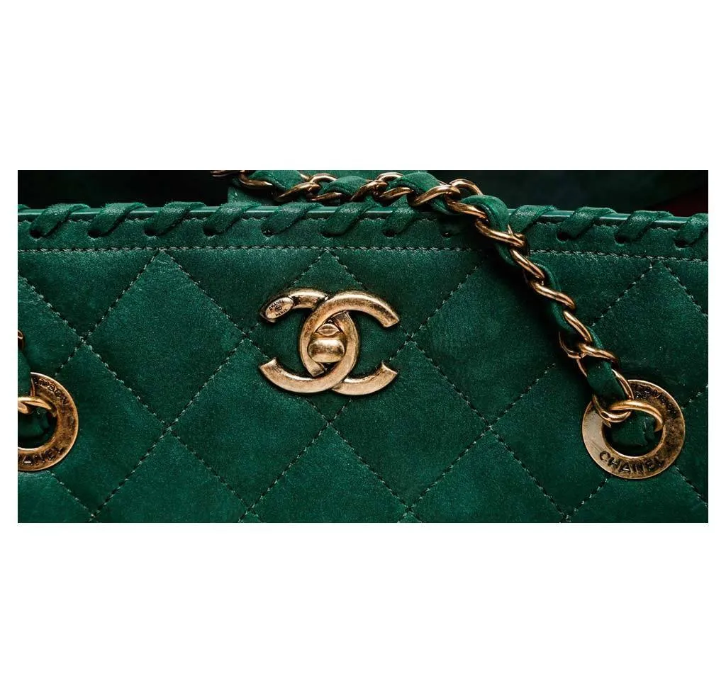 Chanel Whipstitch Tote Bag Green