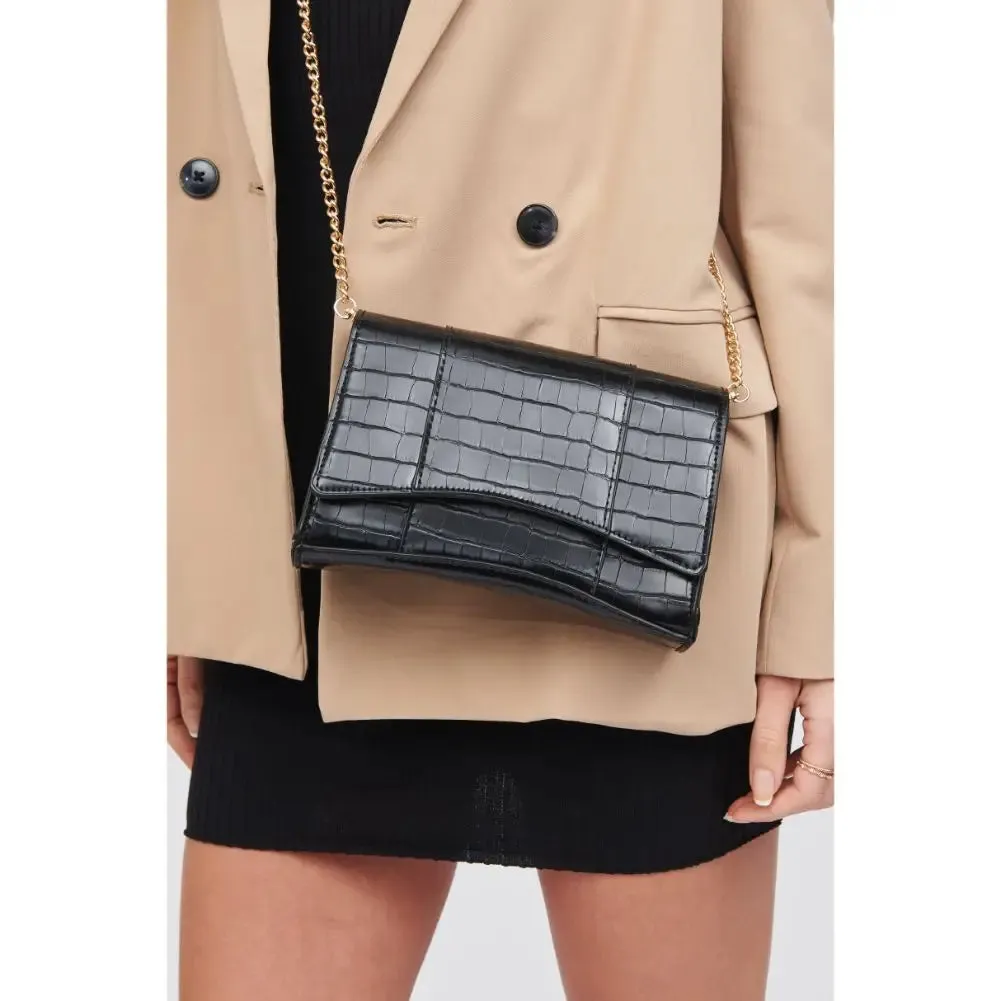 Chenta Croc Clutch  Black