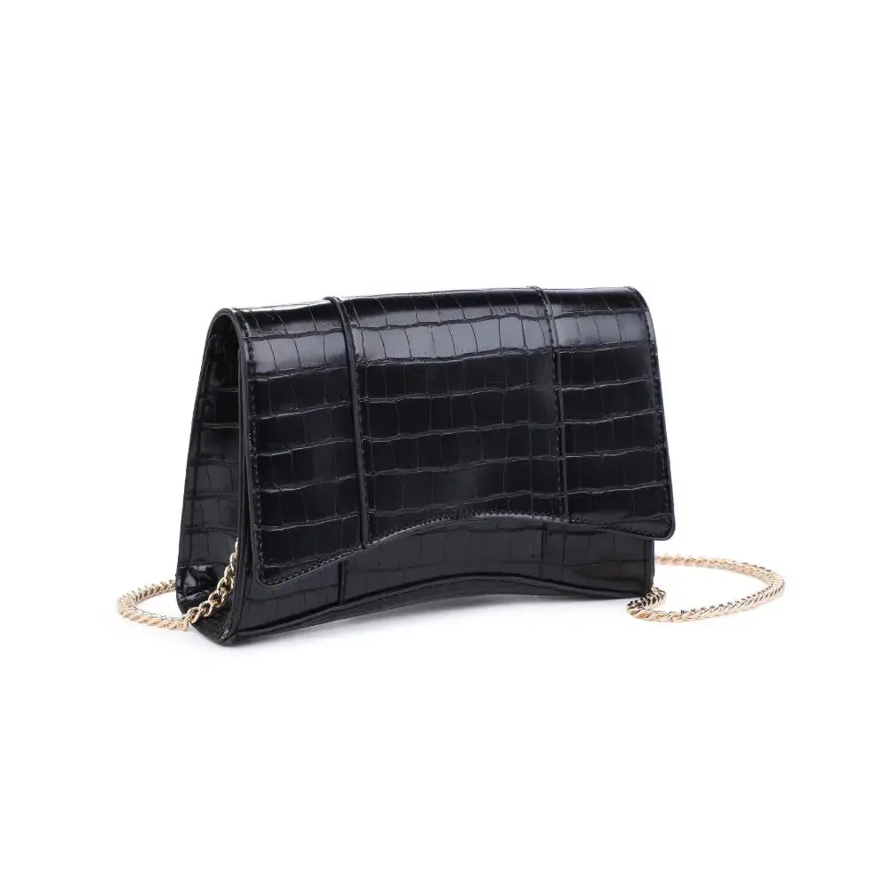 Chenta Croc Clutch  Black