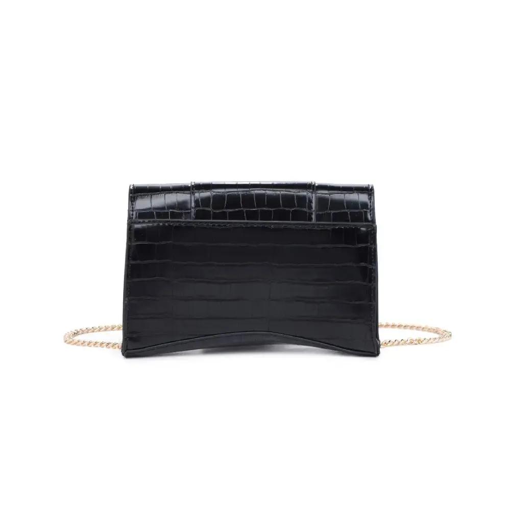 Chenta Croc Clutch  Black