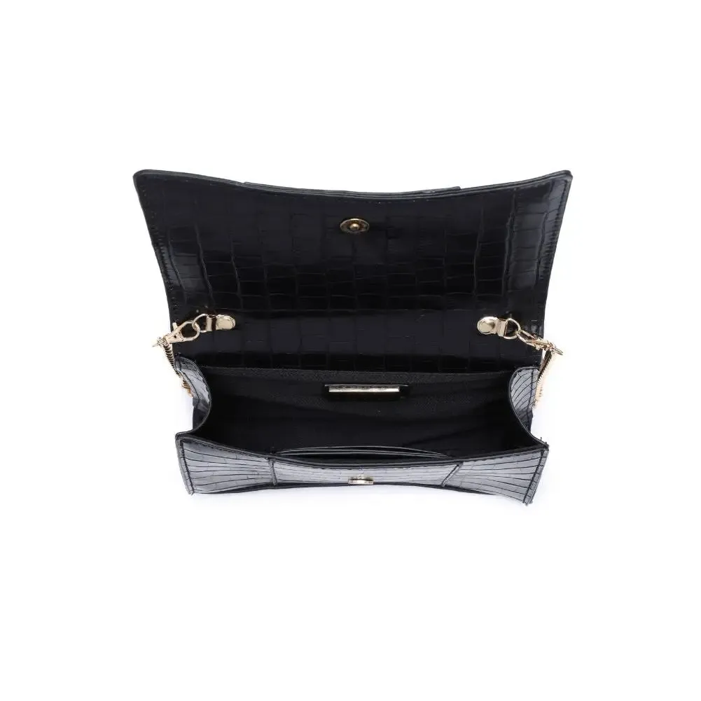 Chenta Croc Clutch  Black