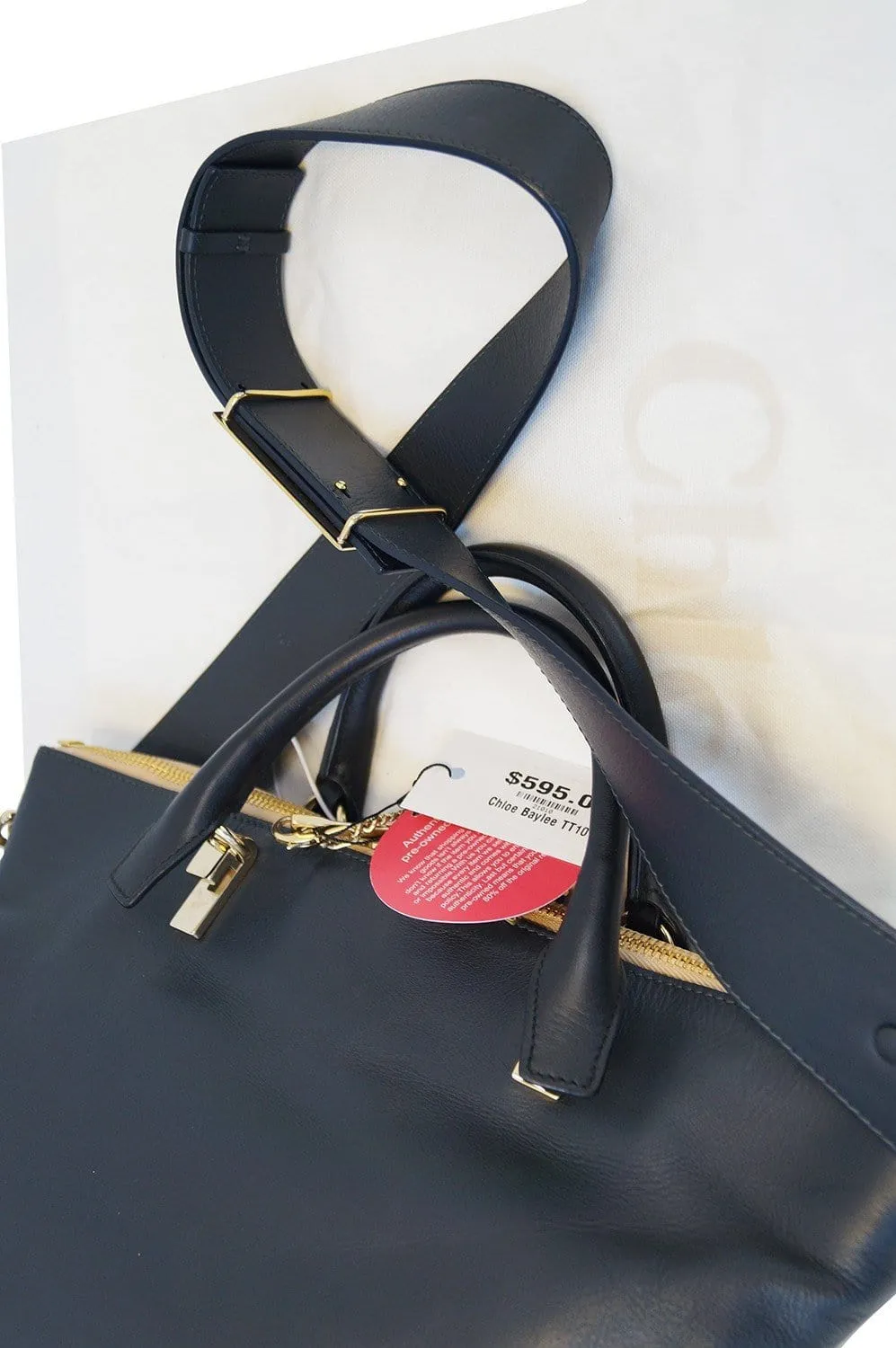 CHLOE Tote - CHLOE Dark Navy Gray Baylee Tote Bag