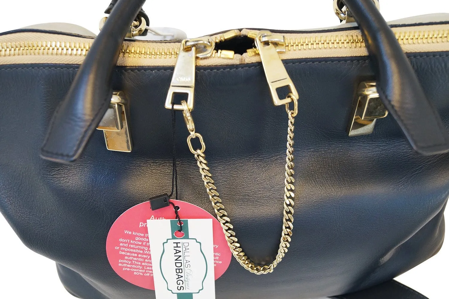 CHLOE Tote - CHLOE Dark Navy Gray Baylee Tote Bag