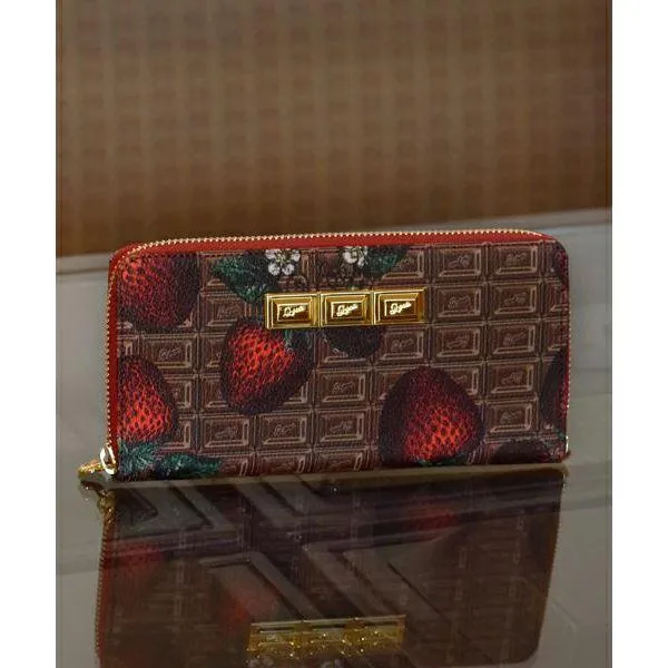 Chocolate × Strawberry Zip Around Long Wallet【Japan Jewelry】