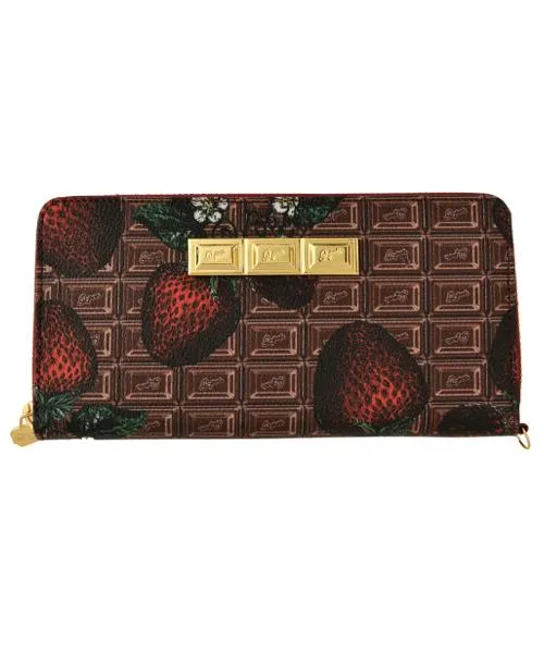 Chocolate × Strawberry Zip Around Long Wallet【Japan Jewelry】