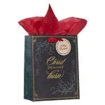Christ is Born Medium Black Christmas Gift Bag