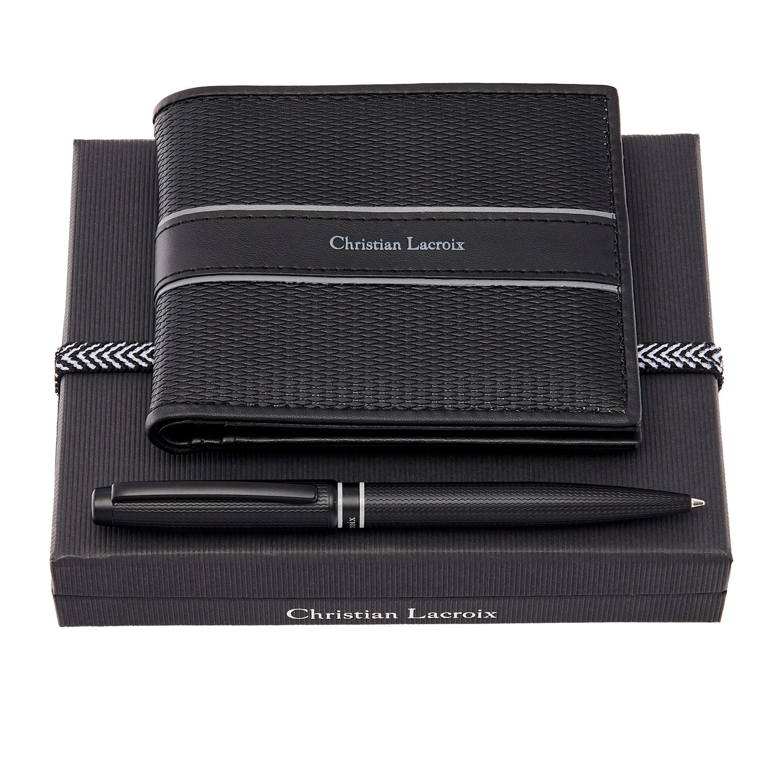CHRISTIAN LACROIX LPBW419A - Set Caprio black (Card wallet & Ballpoint pen)