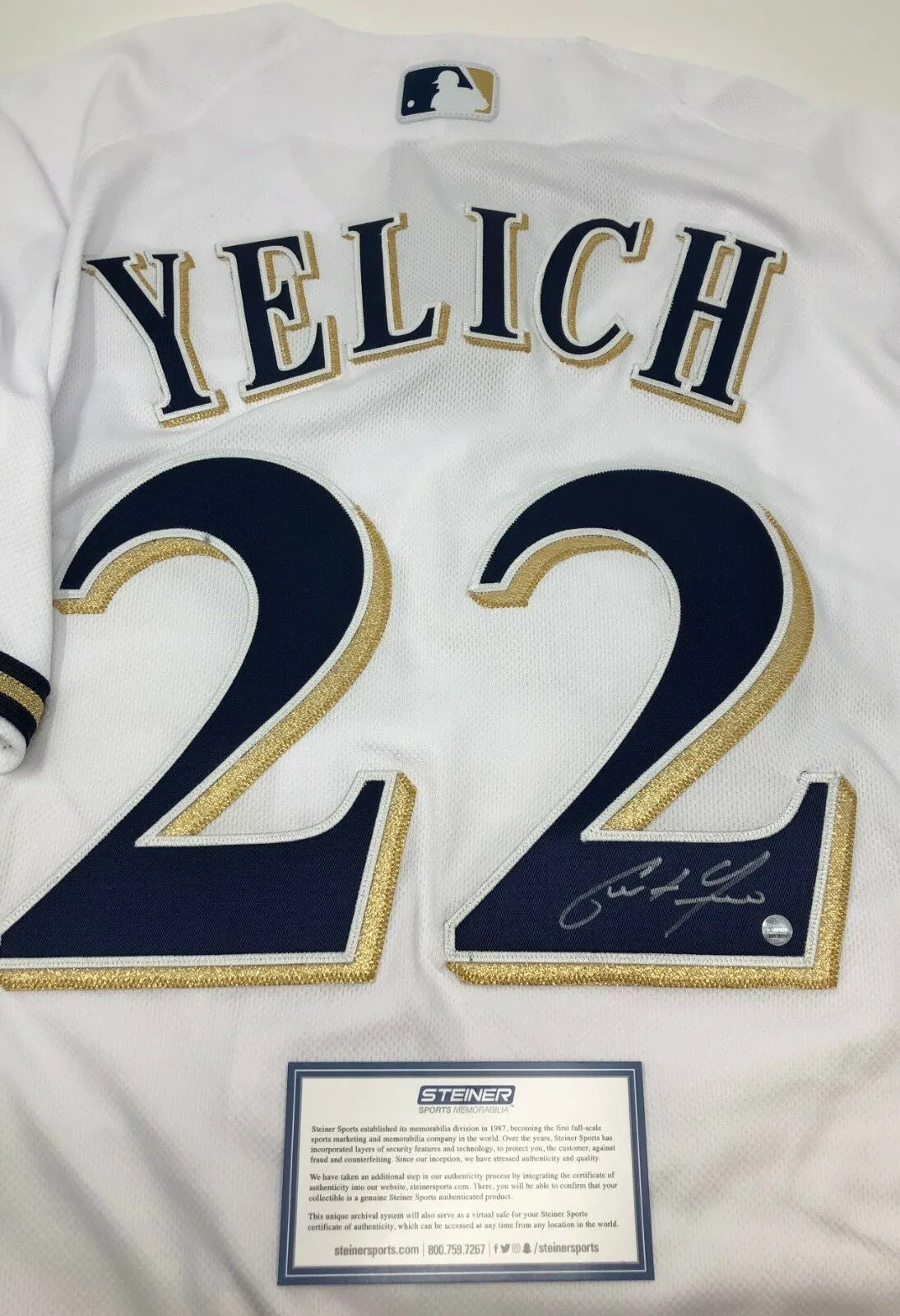 CHRISTIAN YELICH Autographed Milwaukee Brewers Authentic White Jersey STEINER