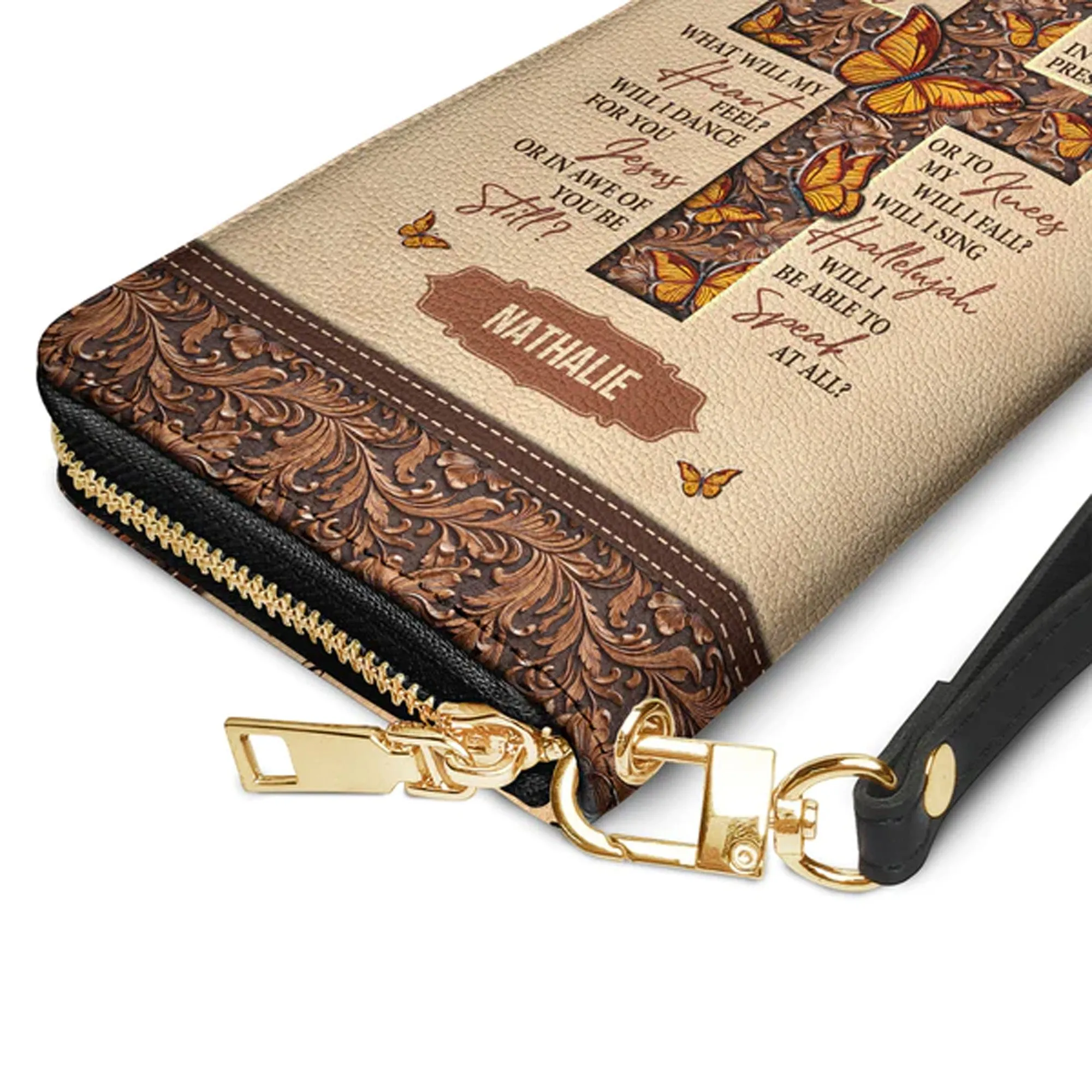 Christianartbag Clutch Purse, I Can Only Imagine Butterfly Clutch Purse For Women, Personalized Name, Christian Gifts For Women, CAB09050124.