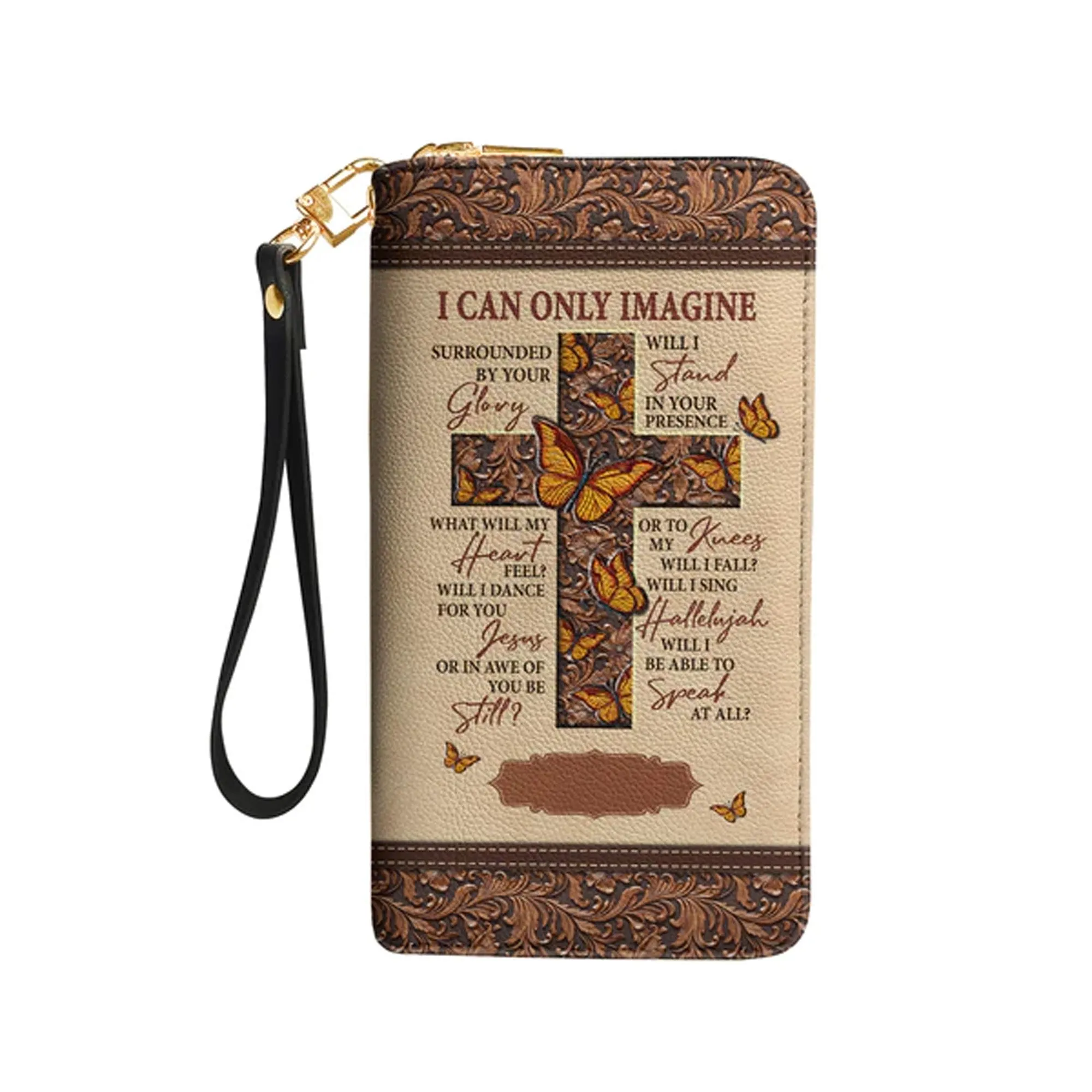 Christianartbag Clutch Purse, I Can Only Imagine Butterfly Clutch Purse For Women, Personalized Name, Christian Gifts For Women, CAB09050124.