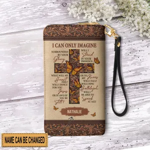 Christianartbag Clutch Purse, I Can Only Imagine Butterfly Clutch Purse For Women, Personalized Name, Christian Gifts For Women, CAB09050124.