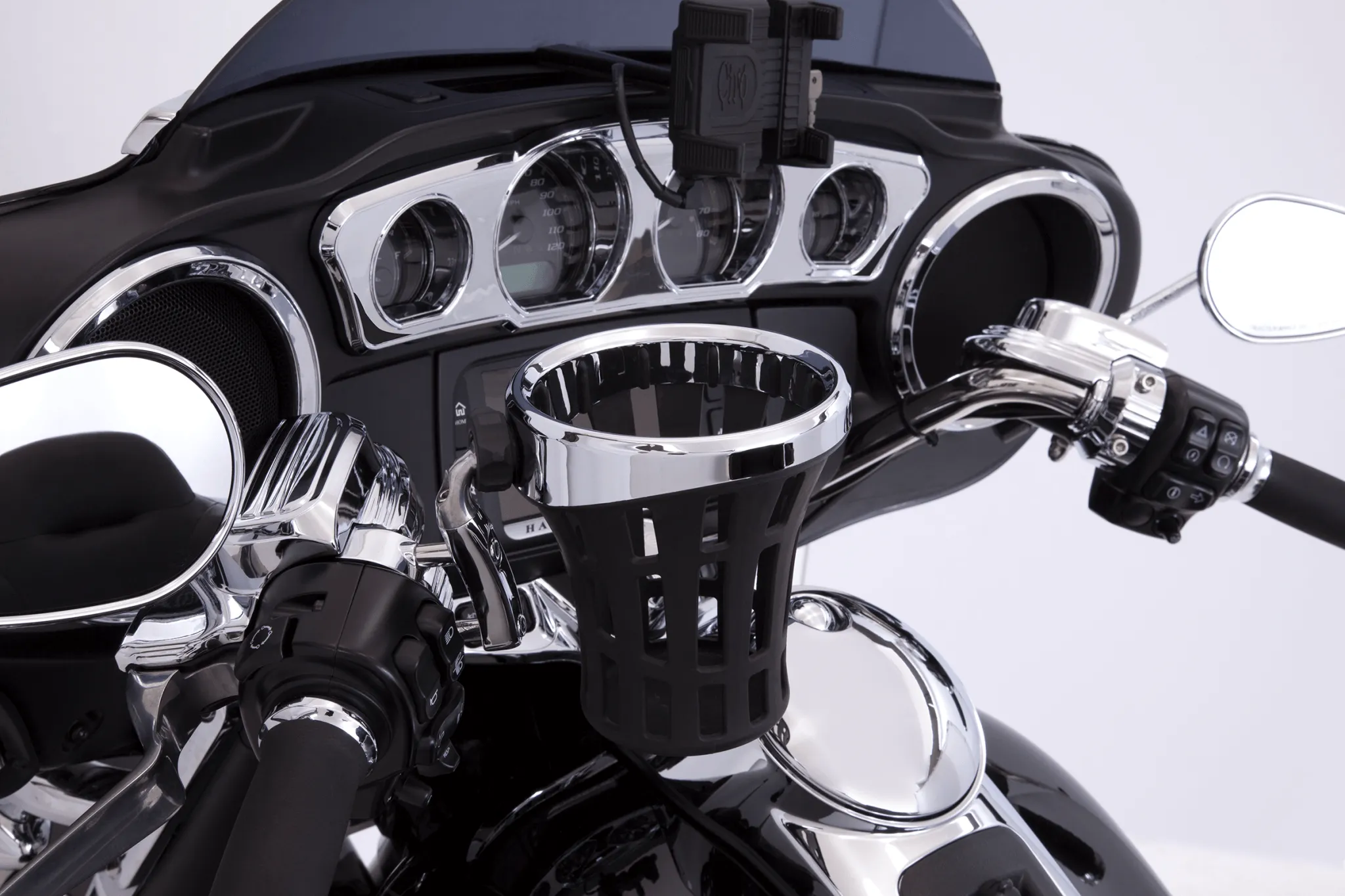 Ciro 50810 Big Ass Drink Holder - with Clutch Or Brake Perch - Chrome