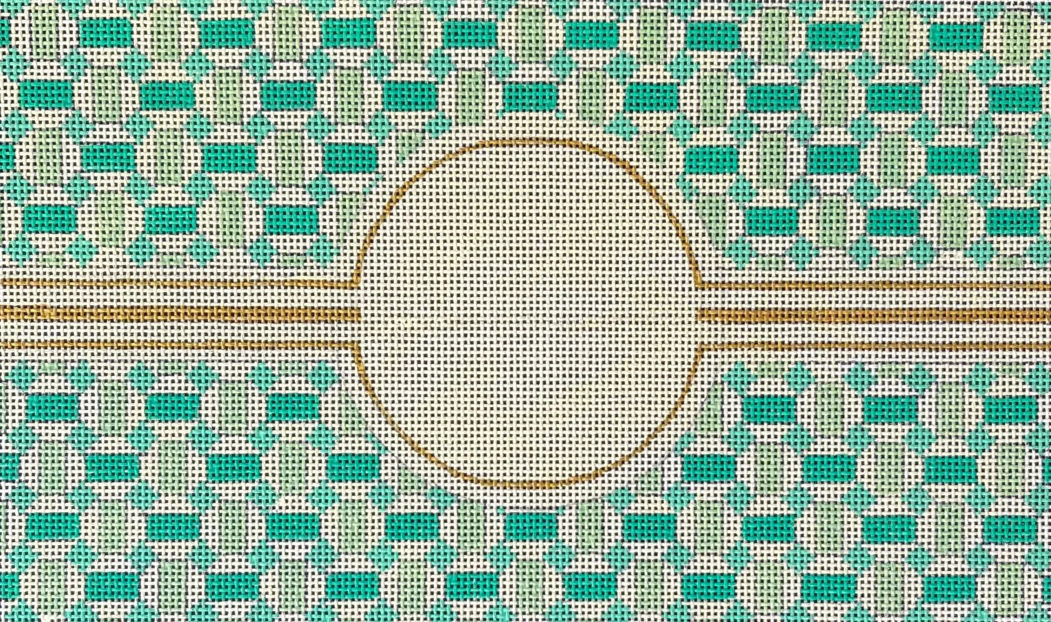 CL048 turquoise monogram clutch
