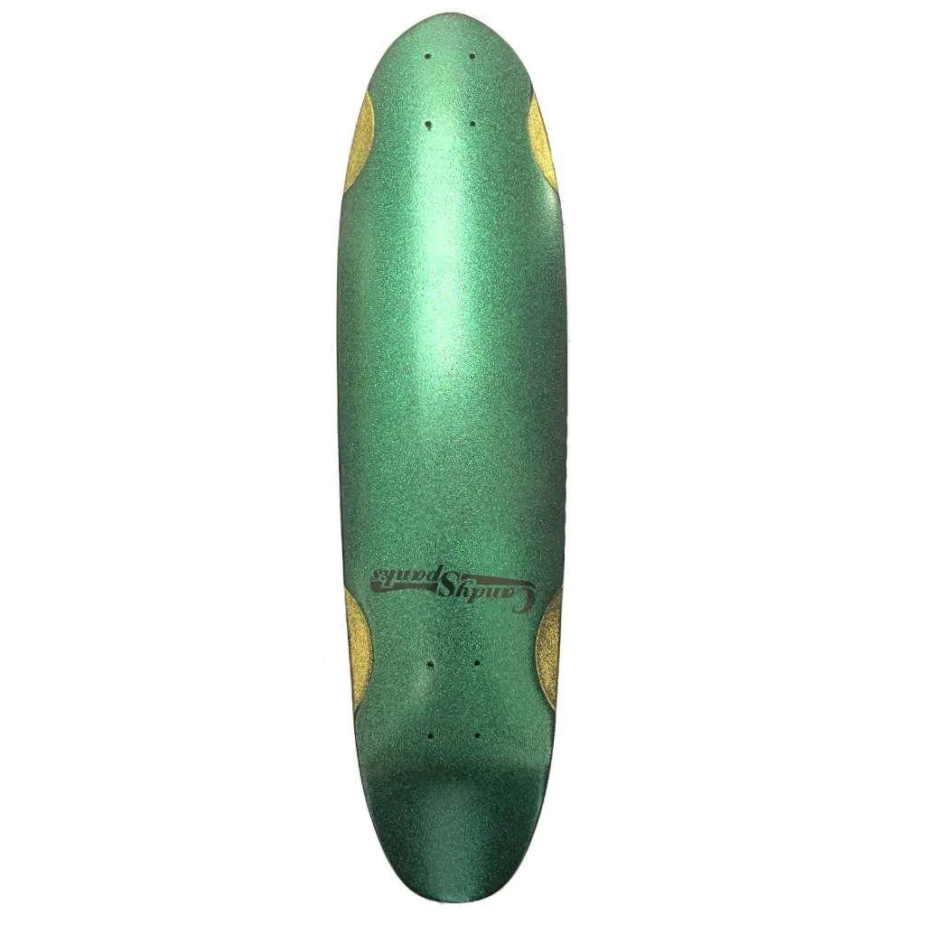 Clutch Granicus metalic green and gold skateboard longboard