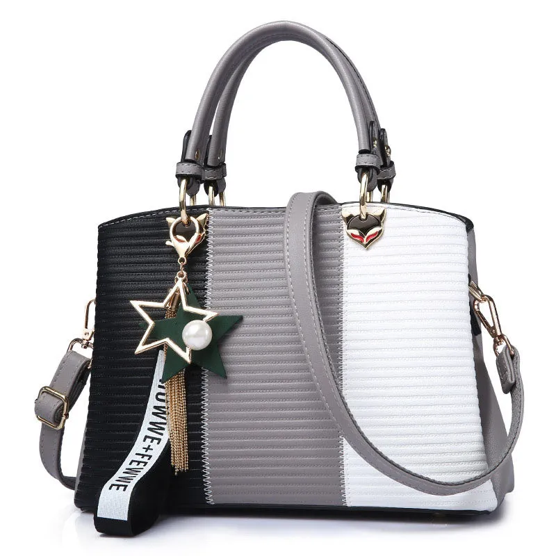 Color Matching Female Bag Portable Three Compartment Dual-use Crossbody Middle-aged Bag