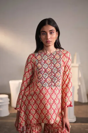 Cream Rose Sharara Set