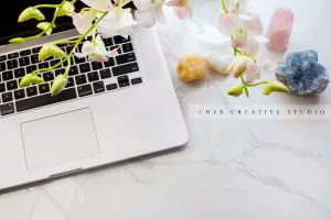 Crystals and Laptop