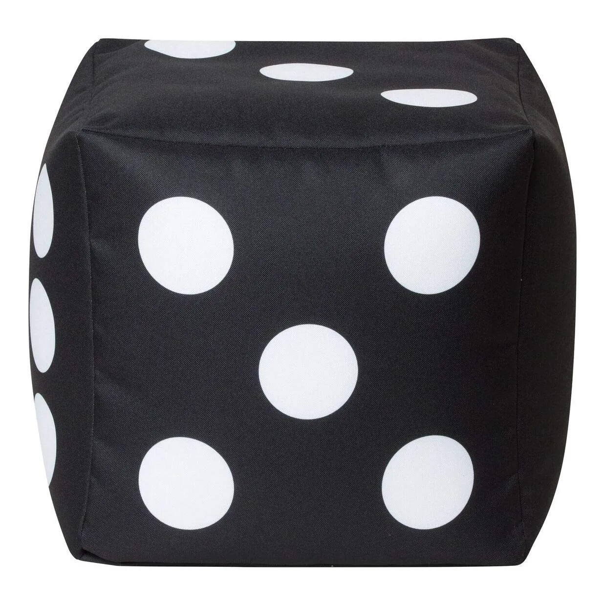 Cube Dice Bean Bag Pouf Black Modern Contemporary Polyester