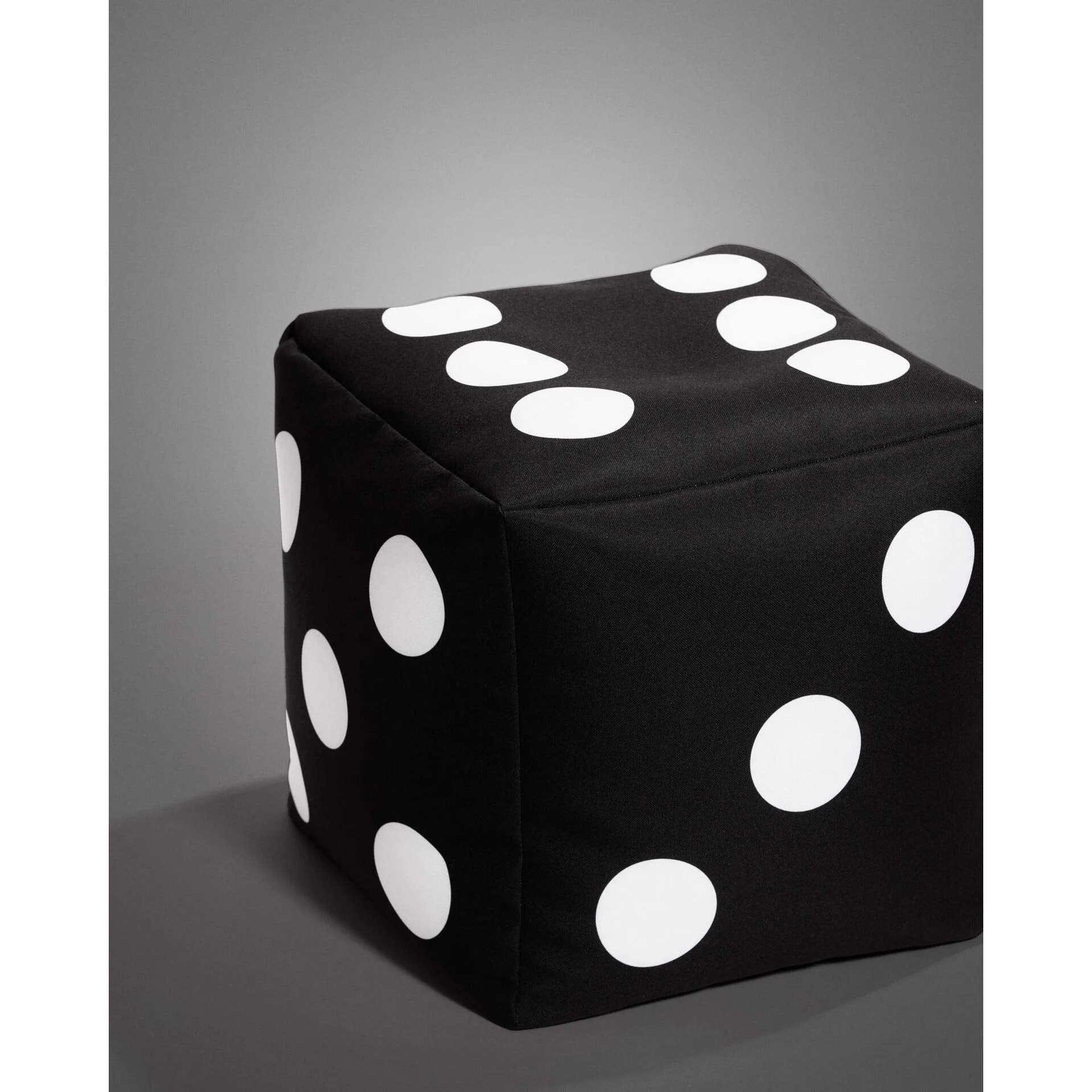 Cube Dice Bean Bag Pouf Black Modern Contemporary Polyester