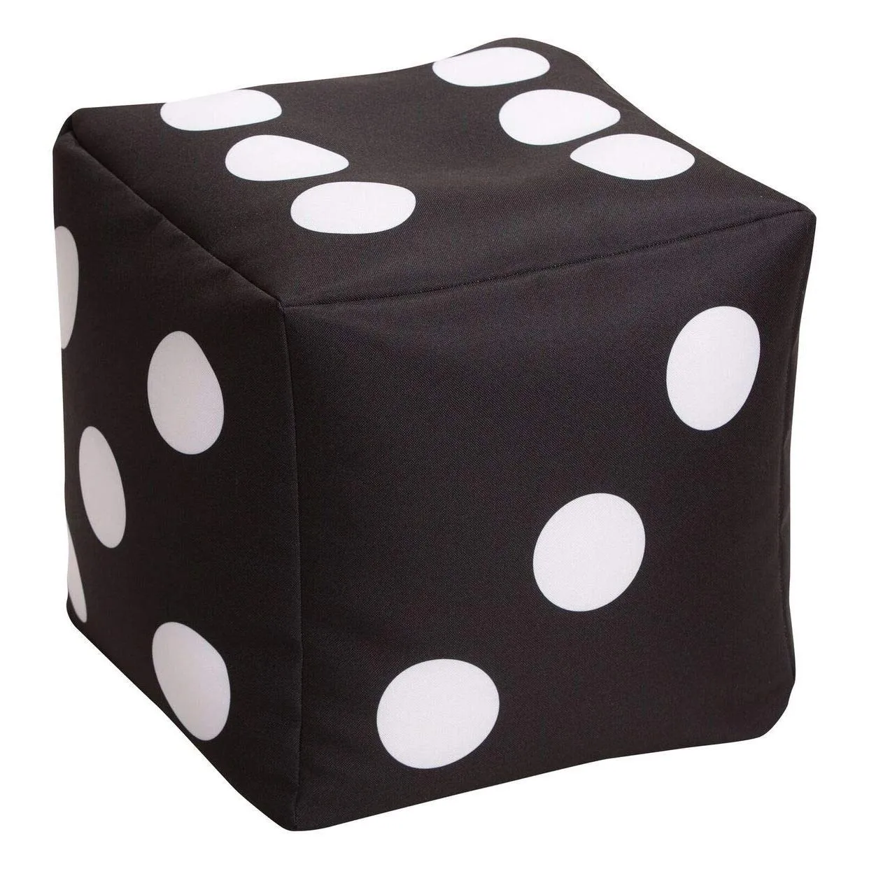 Cube Dice Bean Bag Pouf Black Modern Contemporary Polyester