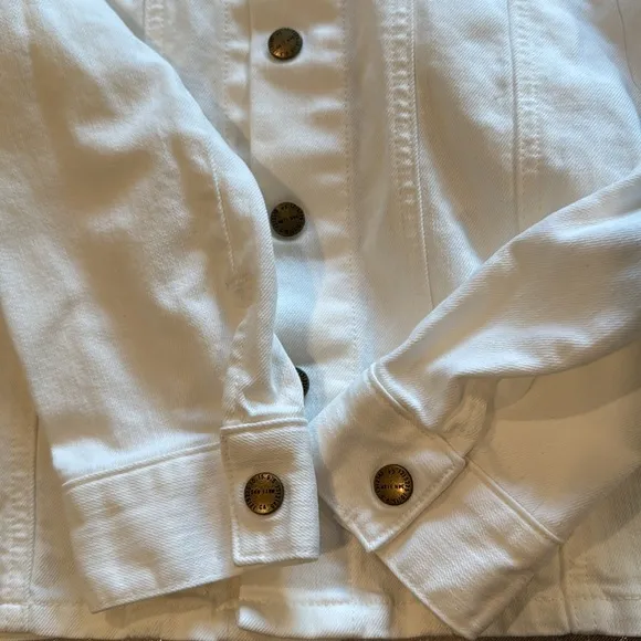 Current Elliot White Denim Button Front Jean Jacket Size Small