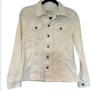 Current Elliot White Denim Button Front Jean Jacket Size Small