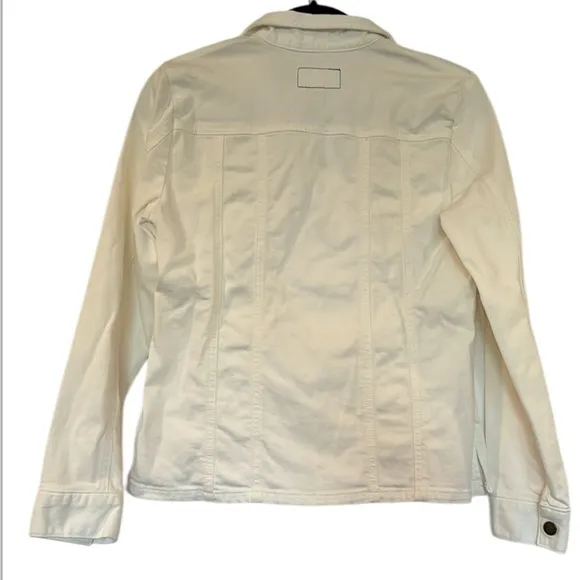 Current Elliot White Denim Button Front Jean Jacket Size Small