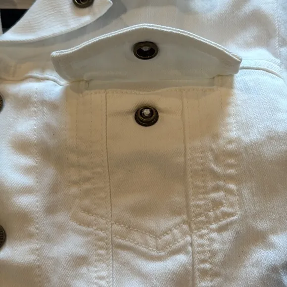 Current Elliot White Denim Button Front Jean Jacket Size Small