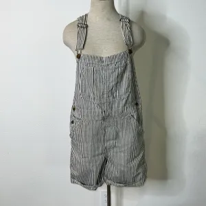 Current/Elliott Railroad Ticking Stripe Denim Shortalls