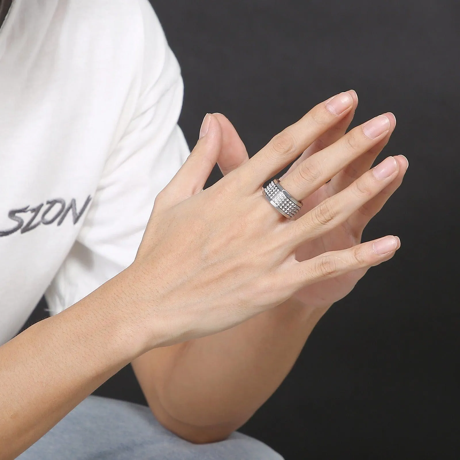Cycolinks Studded Pyramid Ring