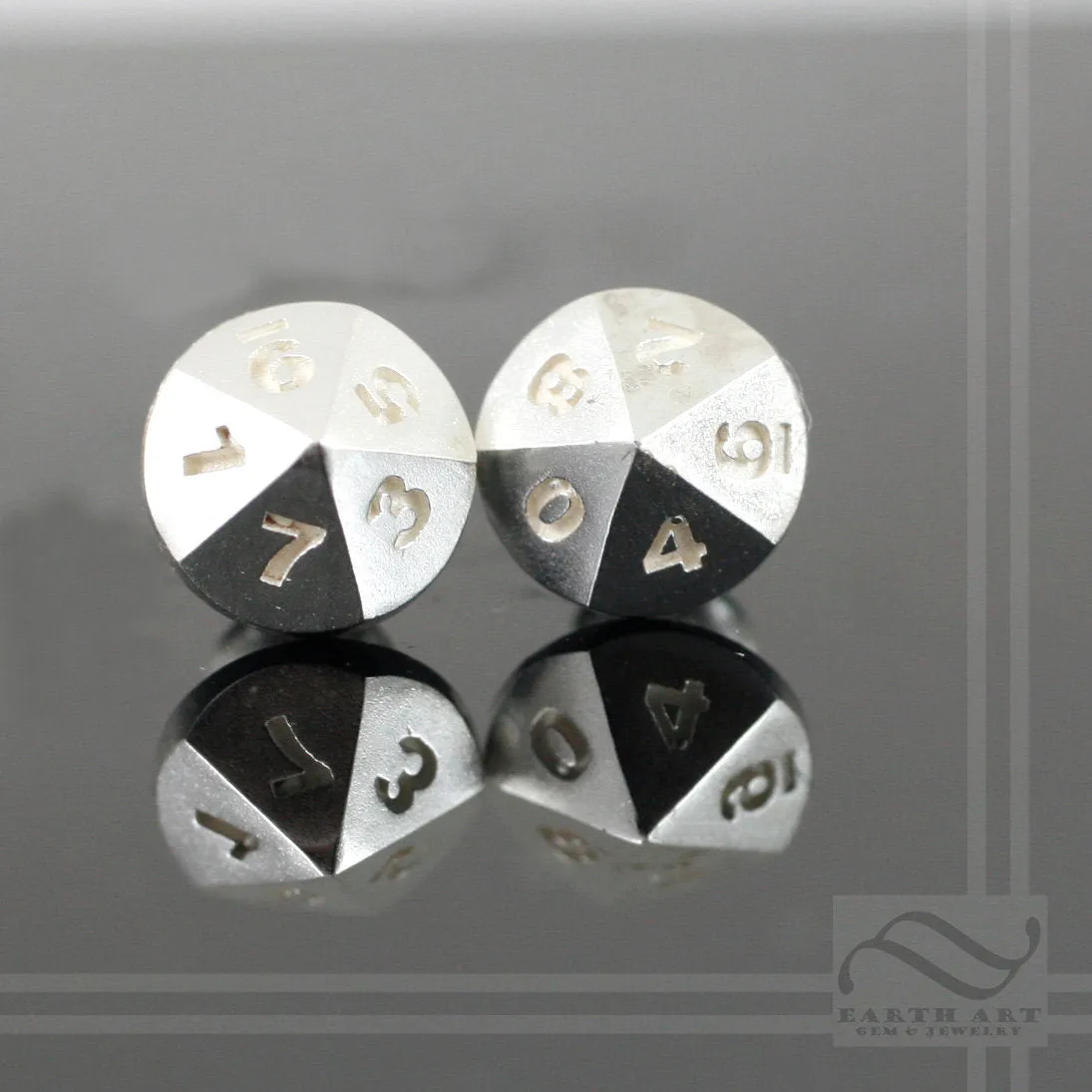 D10 Dice Earrings - sterling silver or14k Gold
